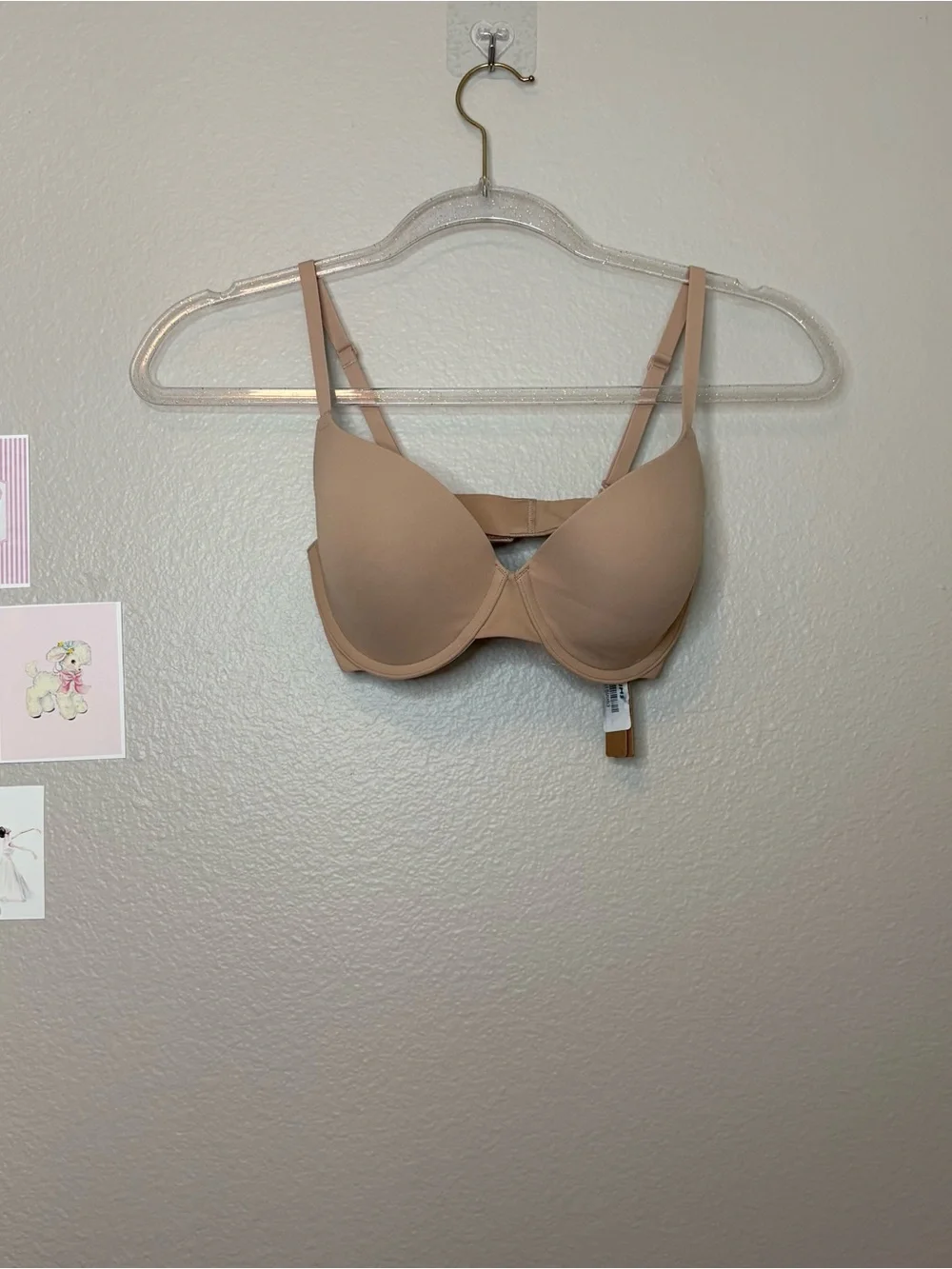 Skims fits everybody T-shirt bra clay color beige nude 32D women’s - Picture 2 of 4